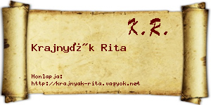 Krajnyák Rita névjegykártya