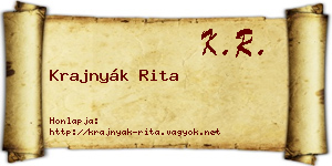 Krajnyák Rita névjegykártya