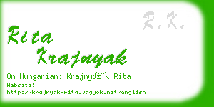 rita krajnyak business card